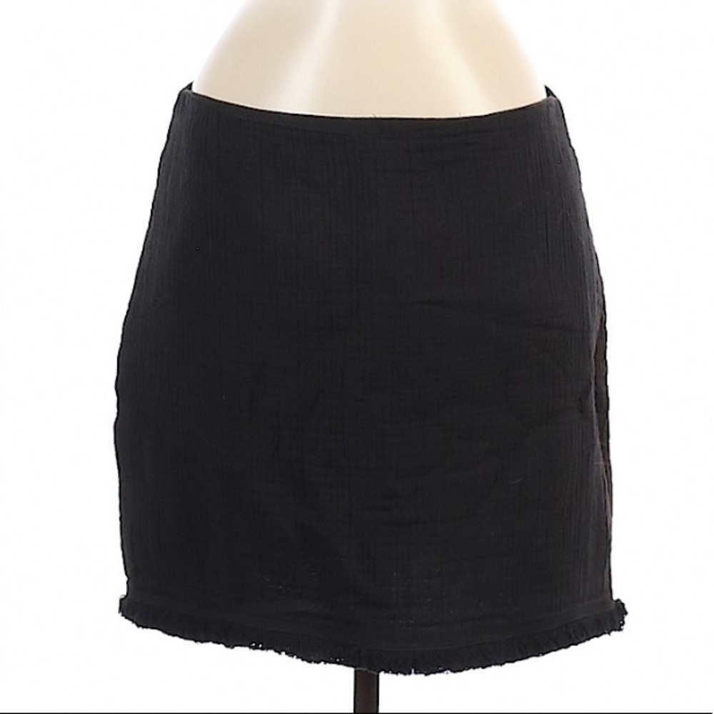 Madewell 8 black layered raw hem/fringe skirt